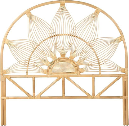 Kouboo Sunflower Rattan Queen Headboard Bedroom Bedroom Furniture Headboard Tropical Decor Bohemian Decor Natural
