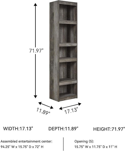 Signature Design by Ashley Wynnlow Rustic Pier-Style 72" Bookcase, Grayish Brown