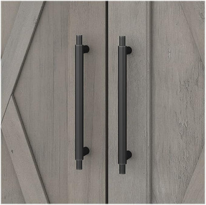 Bush Furniture Key West 32W Bathroom Vanity Sink with Mirror and Over The Toilet Storage Cabinet in Driftwood Gray