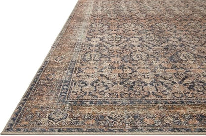 Loloi Amber Lewis Billie Collection, Ink & Salmon 2'-3" x 3'-9" Area Rug – Antique & Distressed Accent Rugs for Living Room, Bedroom, Entryway & Hallway, No Shed High Traffic Area Home Decor Rug