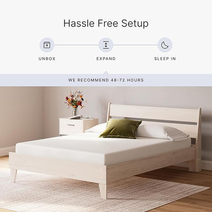 Signature Design by Ashley Full Size 8 Inch Medium Firm Charcoal Gel & Green Tea Infused Memory Foam Mattress for Pressure Relief, Fiberglass Free, Mattress In A Box