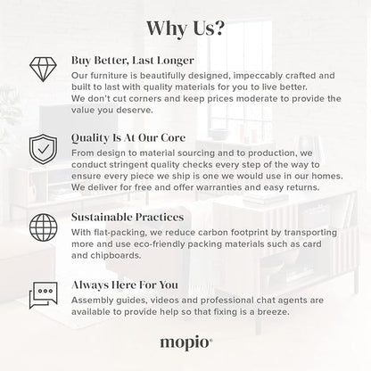 mopio Brooklyn 80.8" Headboard Only, Wood Headboard, Modern Farmhouse, Boho, Wall Mount, Fluted Panel, Wingback Design (Golden Oak, King)