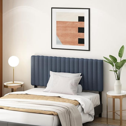 Furinno Roanne Upholstered Tufted Headboard, Full, Denim