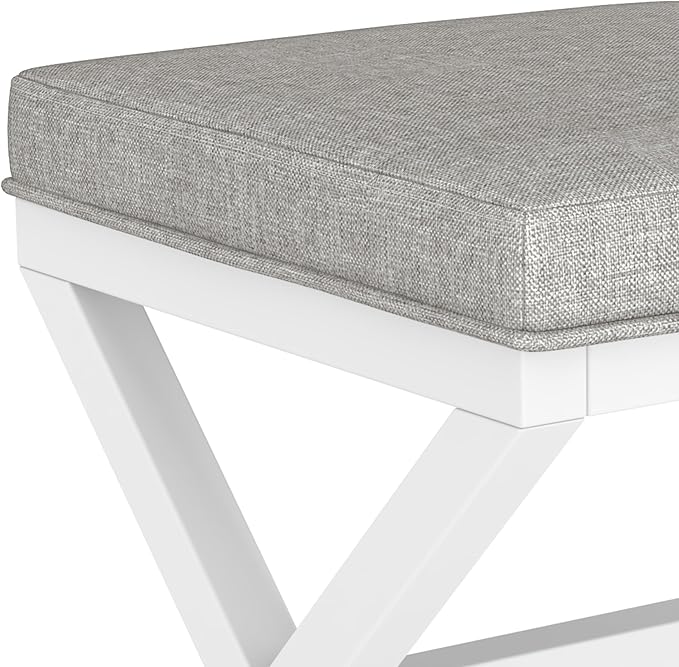 Hillsdale Somerset Backless Wood Vanity Stool for Makeup Room or Bathroom, White