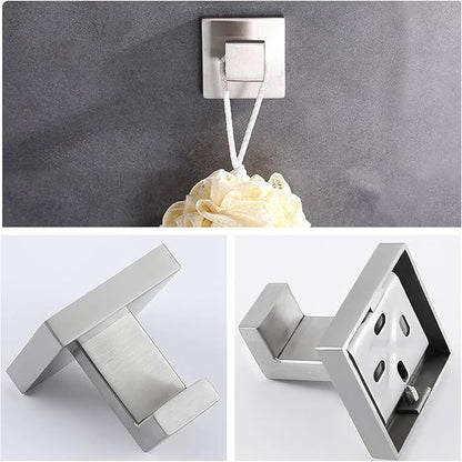 Bathroom Hardware Set Bathroom Accessories Set SUS304 Towel Bar Set Includes Towel Bar Inch+Towel Holder+Toilet Paper Holder+Towel Hook (10, Brushed Nickel-Paper Holer with Cover)