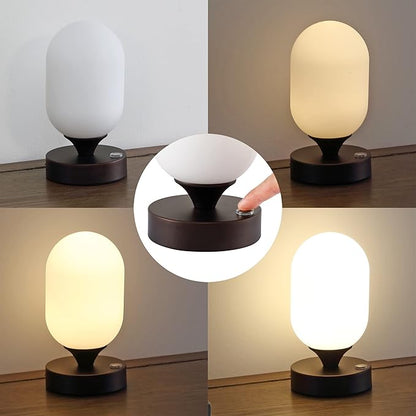 JONATHAN Y JYL7111A Eli 8" Bohemian Farmhouse Iron Rechargeable Integrated LED Table Lamp Contemporary Bedside Desk Lamp for Bedroom Living Room Office, Oil Rubbed Bronze/White