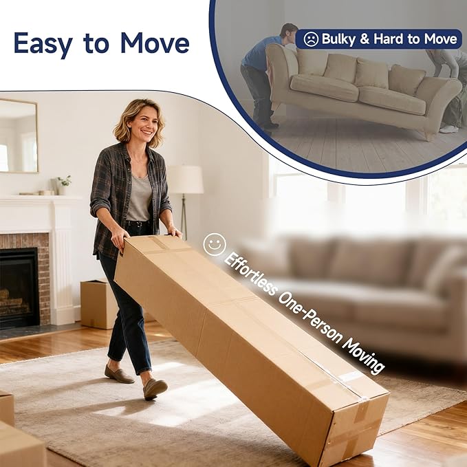 2025 New 108" Cloud Couch Sectional, Modular Sectional Sofa with L-Shaped Chaise, Deep Seat Sectional Modular Couch for Living Room, No Assembly Required (Beige, Left Facing Chaise)