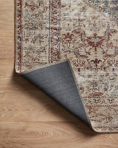 Loloi Amber Lewis Georgie Collection GER-04 Teal/Antique 3'-9" x 5'-6", .19" Pile Height, Accent Rug