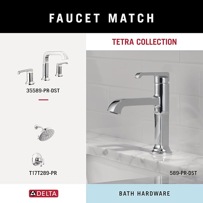 Delta Tetra (1-Pack) Toilet Paper Holder Polished Chrome Tissue Roll Holder for Bathroom Organization and Storage Pivoting Toilet Tissue Holder Wall Bathroom Accessories 78955