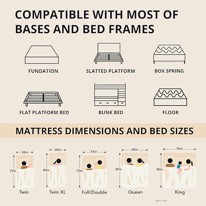 EGOHOME 14 inch Firm King Mattress, Memory Foam Mattress with Cooling Cover, Bed in a Box, CertiPUR-US Certified, Breathable and Supportive, Made in USA, 76''x80''x14'' Black