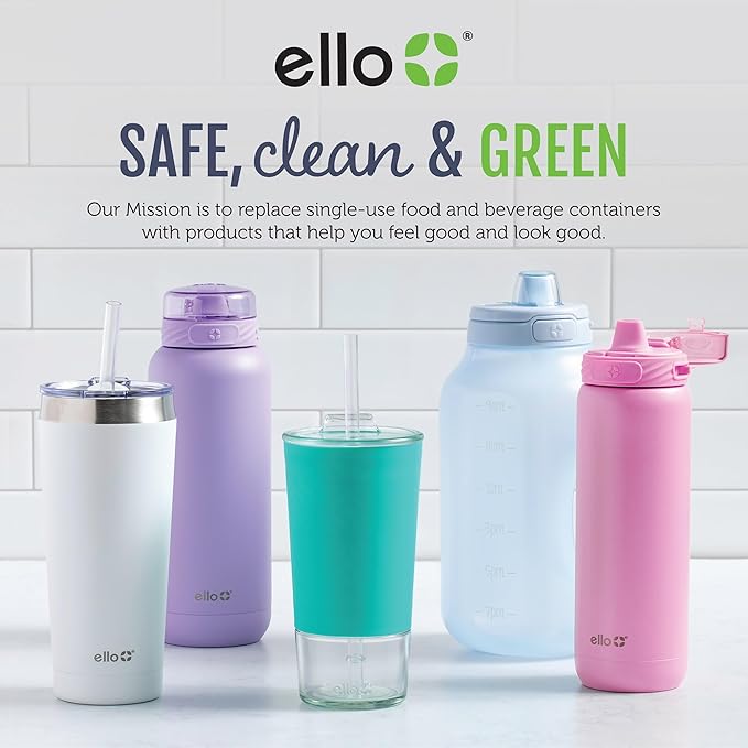 Ello Color Lock 7 Cup 4PC, 2 Pack Glass Meal Prep Sets Leak-Proof Glass Food Storage Containers with Airtight BPA-Free Plastic Lids, Dishwasher, Microwave, and Freezer Safe, Purple Rain