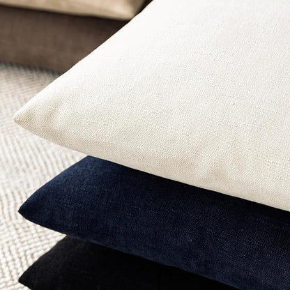 Foindtower Pack of 2 Soft Textured Throw Decorative Pillow Covers Square Accent Solid Cushion Cover Cozy Neutral Farmhouse Pillow Case for Couch Sofa Bedroom Living Room 20x20 Inch, Ivory White