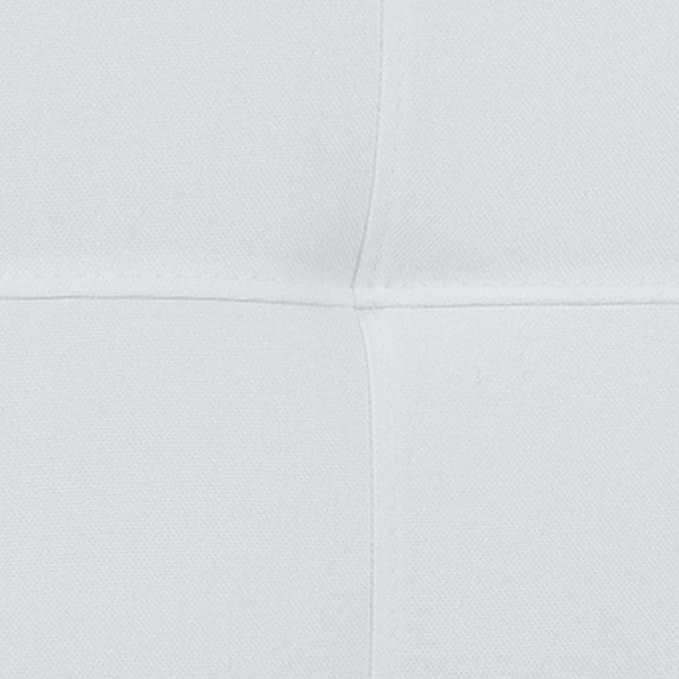 EMMA + OLIVER Quilted Tufted Upholstered Twin Size Headboard in White Fabric