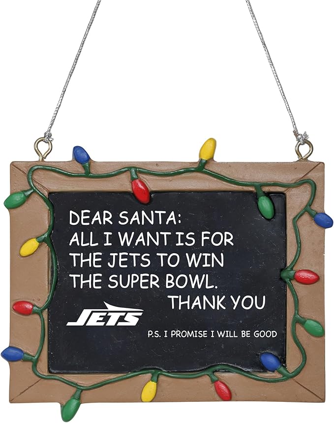 NFL Resin Holiday Christmas Chalkboard Sign Ornament
