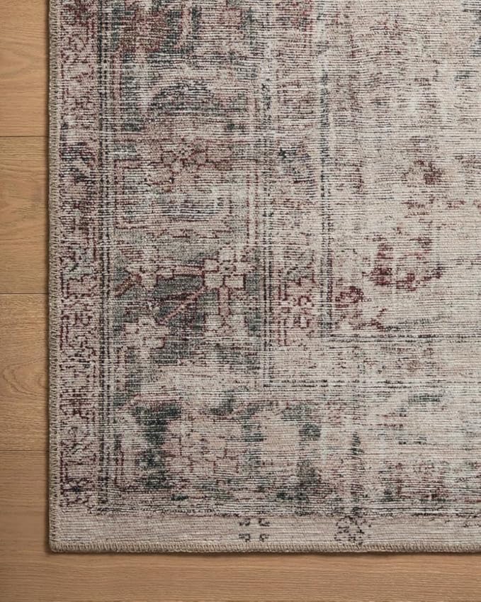 Loloi Amber Lewis Georgie Collection GER-08 Lagoon/Beige 18" x 18", .19" Pile Height, Sample Rug