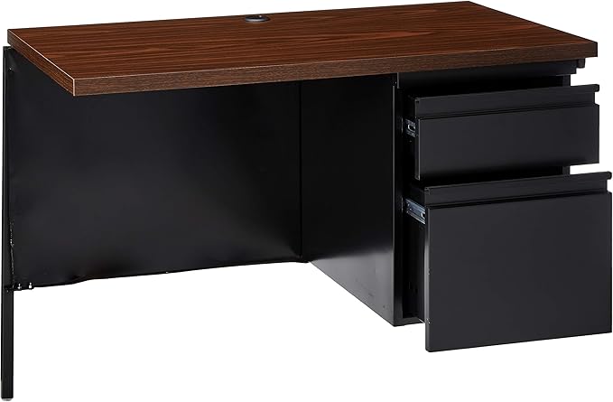 Lorell Single Right Pedestal Desk, 42 by 24 by 29-1/2-Inch, Black Walnut