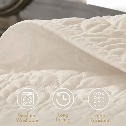 Madison Park Quebec Twin Size Quilt Bedding Set - Ivory , Damask – 2 Piece Bedding Quilt Coverlets – Ultra Soft Microfiber Bed Quilts Quilted Coverlet