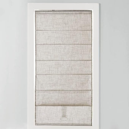 Madison Park Kyler Cordless Roman Shades - Single Panel, Lightweight Linen Blend Fabric, Natural Design, Easy Installation, Light Filtering Window Blind, Bedroom, Living Room Decor 27"W x 64"H Natural