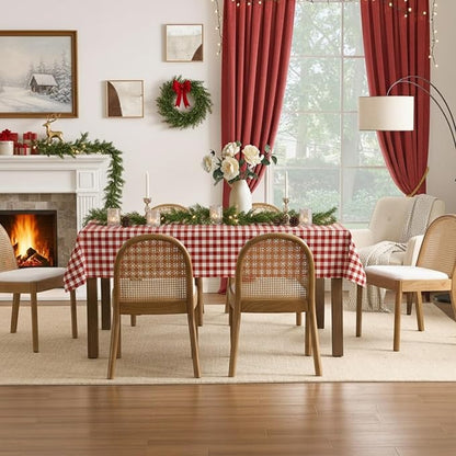 Upholstered Wooden Dining Chairs Set of 4, Farmhouse Kitchen & Dining Room Chairs with Cane Back, Accent Dining Table Chairs Beige Linen Seat for Kitchen/Restaurant/Living Room, Beige