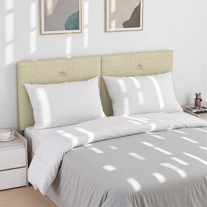 Upholstered King Size Headboard, Linen Fabric Headboard with Solid Wood & Sturdy Metal Legs, Adjustable Height Bed Headboards King Tufted in Modern Button Design, Linen