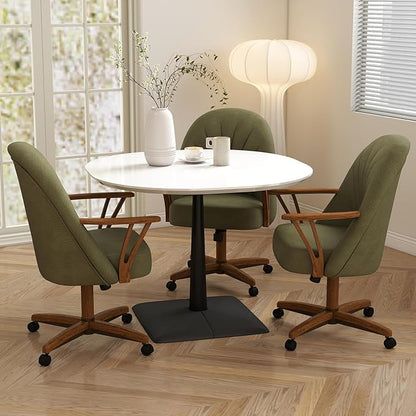 Chromcraft Set of 4 Swivel Tilt Chairs, Chairs with Wheels for Kitchen Room