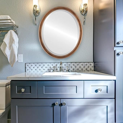 OVALCREST Oval Beveled Wall Mirror for Home Decor - Toronto Style - Sunset Gold - 18" x 14"