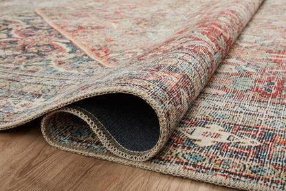 Loloi Amber Lewis Georgie Collection GER-01 Red/Navy 7'-6" x 9'-6", .19" Pile Height, Area Rug