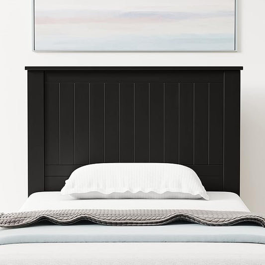Glenwillow Home Wainscott Wood Panel Headboard in Black - Twin Size