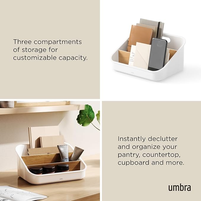 Umbra Bellwood Countertop Organizer, Natural/White