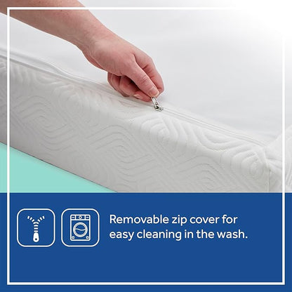 SEALY BABY Refresh Breathable 2 Stage Waterproof Crib Mattress Plus Toddler Bed Fit, Removable Knit Cover, GREENGUARD Gold Certified, Safety & Quality Tested, Made in USA, 52X28 -White
