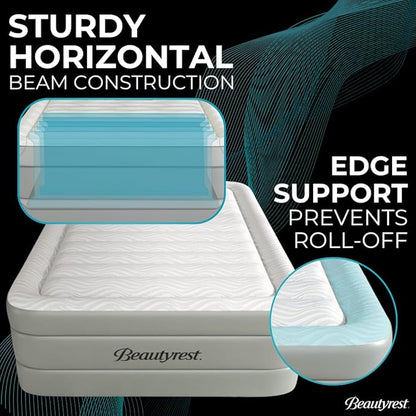 Beautyrest Luxaire, Full Size Luxury Air Mattress, 20 Inch Height with Cool Vent Top, Smart Auto Shut-Off Pump, Puncture Resistant Ever Firm Fabric with Edge Support