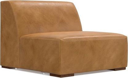 SIMPLIHOME Rex U-Shaped Sectional Modular Sofa in Full-Grain Genuine Leather, Sienna, 144-inches Wide, Handcrafted Modern-Style Large Leather Couch for Living Room