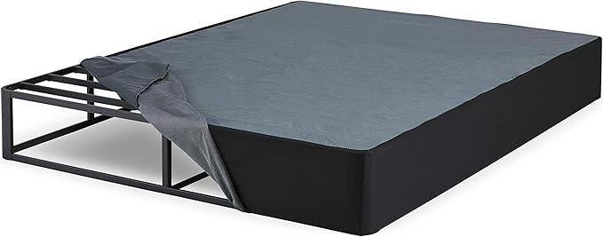 Signature Design by Ashley 10" Mattress Box Spring with Metal Foundation, Sturdy and Durable, Ready to Assemble, Parts and Tools Included, Full, Removable Black Fabric Cover