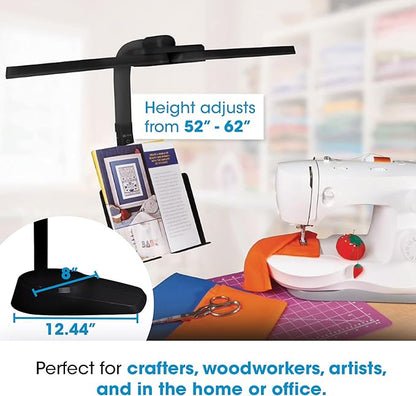 Ottlite Dual Shade LED Standing Floor Lamp with Adjustable Stand - Wide Range of Illumination with Built-in 2.1A USB Charging Port and Flexible Neck - 4 Brightness Settings for Reading & Studying