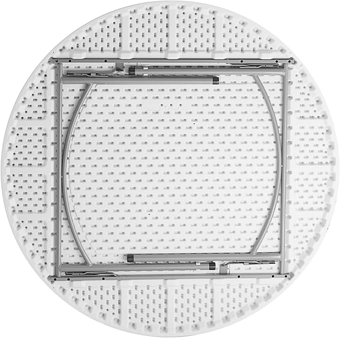 8 Pack 60" Round Granite White Plastic Folding Table - Heavy Duty Banquet, Party, Wedding Table - 5-Foot