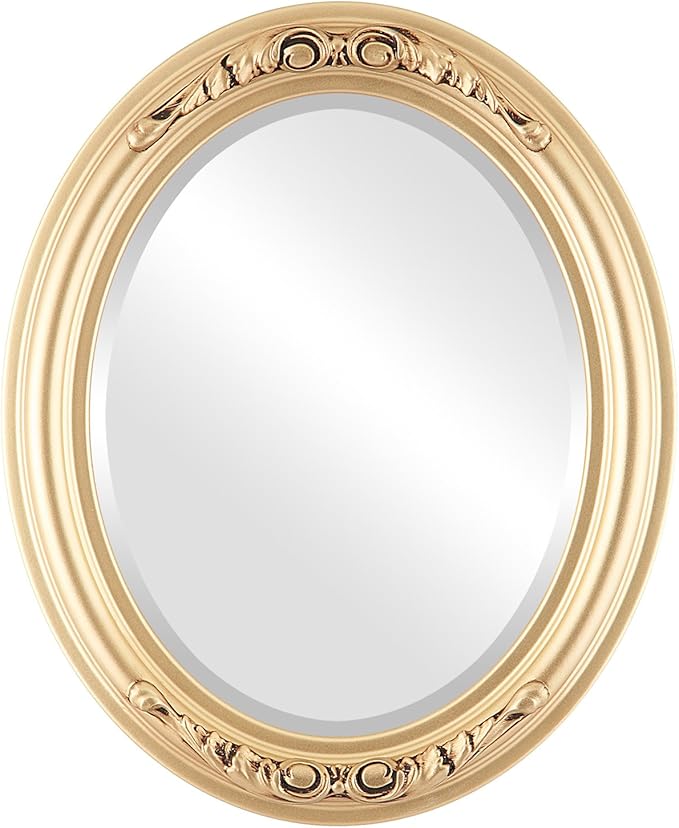 OVALCREST Oval Beveled Wall Mirror for Home Decor - Florence Style - Gold Spray - 24" x 20"