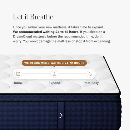 DreamCloud Premier Rest 14" Cal King Mattress - Luxury Hybrid Memory Foam - 365 Night Trial - Premium Pressure-Relieving Layers - Forever Warranty - Mattress in a Box - CertiPUR-US Certified