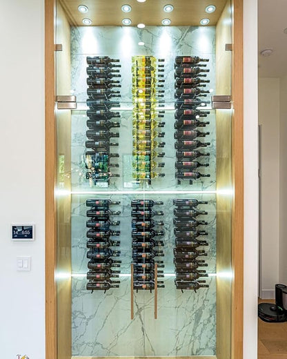 Ultra Wine Racks Wall Mounted Label-Out Wine Racks (2 Feet 2 Deep, Matte Black, 12 Wine Bottles) - Modern Metal Wine Storage, for Home Bar, Kitchen, Dining Rooms, & Wine Cellars