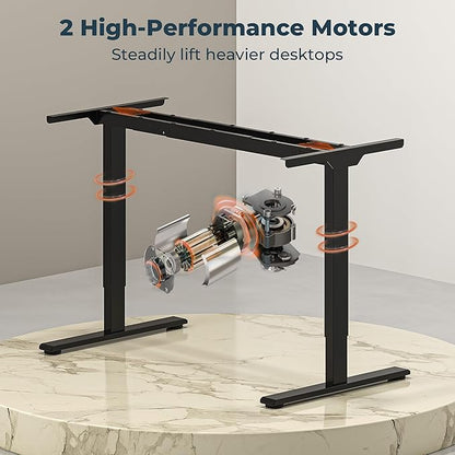 Dual Motor Standing Desk, Large Stand Up Desk, 63x28 Inches Electric Sit Stand Desks, 4 Memory Preset Adjustable Height Desks Home Office Desks(Black)