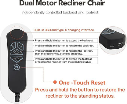 Power Lift Recliners Chairs for Elderly Adults Lay Flat Recliner with Heat & Massage, Wireless Charging Device, USB Ports, Cup Holder, Lumbar Pillow, 400Lbs (Velvet Fibric,Beige)