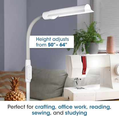 OttLite WingShade LED Floor Lamp, Clearsun, White, Shipper