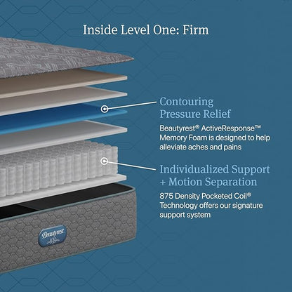 Beautyrest Prime Dream Firm 13" Mattress - Full - Durable Pocketed Coil, Support, Pressure Relief, Cooling, Motion Separation; 100 Night Sleep Trial and 10 Year Warranty