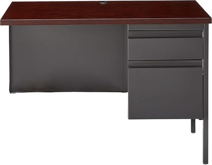 Lorell Single Right Pedestal Desk, 42 by 24 by 29-1/2-Inch, Mahogany