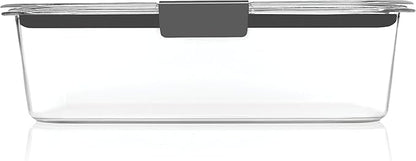 Rubbermaid Brilliance Food Storage Container, Large, 9.6 Cup | Clear | Pack of 2
