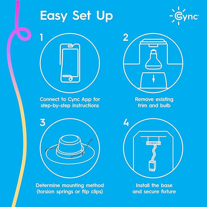 GE Cync Reveal HD+ Smart LED Recessed Downlight Fixture, Color Changing LED Light, Works with Alexa and Google Home, Matter Compatible, Ceiling Light Fixture, 6 Inch (3 Pack)