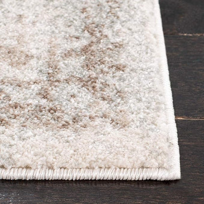 SAFAVIEH Evoke Collection Area Rug - 6'7" x 9', Ivory & Taupe, Distressed Design, Non-Shedding & Easy to Clean, Ideal for Living Room, Bedroom, Dining Space (EVK256E)