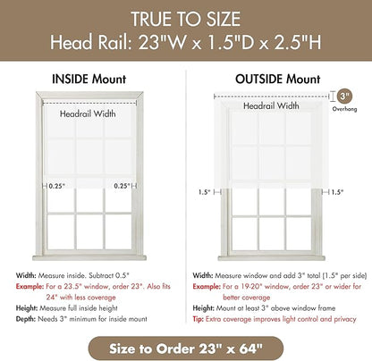 Madison Park Galen Cordless Roman Shade, 23"W x 64"H, Sheen White – Room Darkening, Thermal Insulated, Energy Efficient Window Blind with Subtle Sheen Basketweave Fabric for Privacy