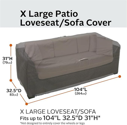 Classic Accessories Ravenna Water-Resistant 76 Inch Patio Sofa/Loveseat Cover, Patio Furniture Covers