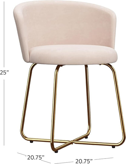 Hillsdale Marisol Metal Vanity Stool for Makeup Room or Bathroom, Gold