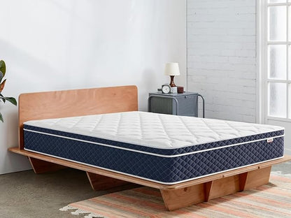 Twin Mattress 12 Inch, Hybrid Mattress in a Box, Individual Pocket Spring with Motion Isolation, Personalized Support &Zoned Pressure Relief, Certified Safe Memory Foams, Medium Firm Feel